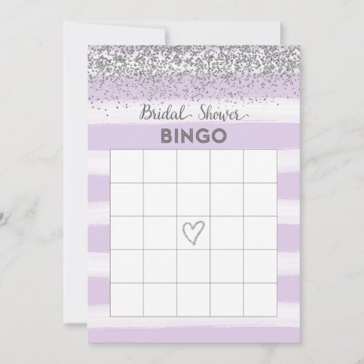 Imitate Silver Glitzer Brautparty Bingo Card (Vorderseite)