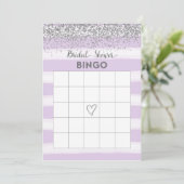Imitate Silver Glitzer Brautparty Bingo Card (Stehend Vorderseite)