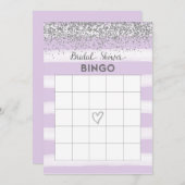 Imitate Silver Glitzer Brautparty Bingo Card (Vorne/Hinten)