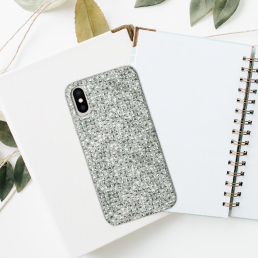 Imitate Silver Glitzer Case-Mate iPhone Hülle