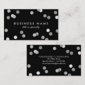 Imitate Silver Glitzer Confetti Black Business Car Visitenkarte (Vorne/Hinten)