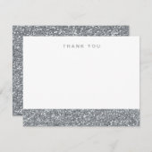 Imitate Silver Glitzer Danke, dass Sie Karte (Vorne/Hinten)