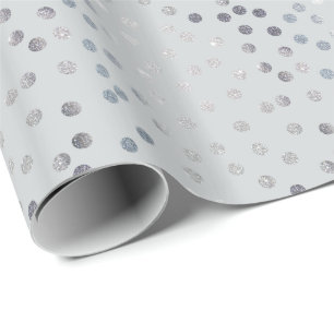 Imitate Silver Glitzer Dots auf grauem Wrapping Pa Geschenkpapier