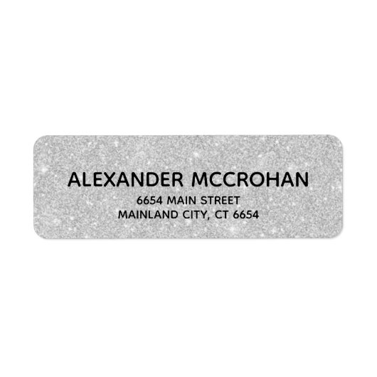 Imitate Silver Glitzer Foil Rücksendeadresse (Vorne)