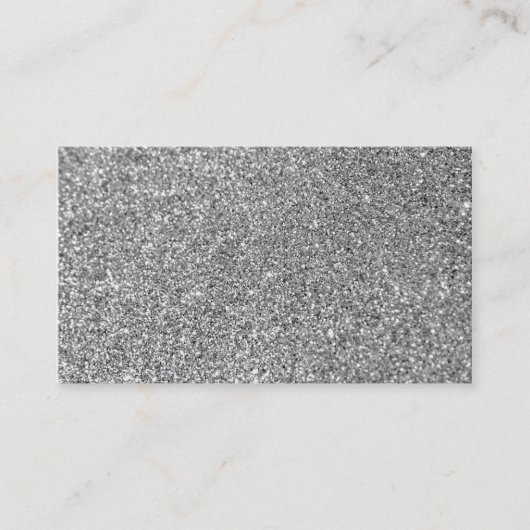 Imitate Silver Glitzer Foto Visitenkarte (Vorderseite)
