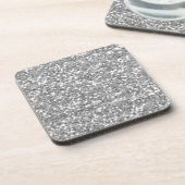 Imitate Silver Glitzer Getränkeuntersetzer (Linke Seite)