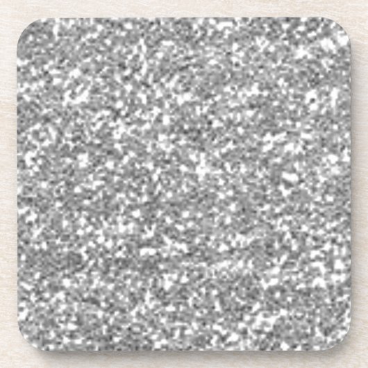 Imitate Silver Glitzer Getränkeuntersetzer (Vorderseite)