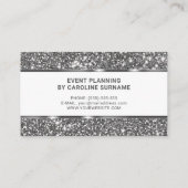 Imitate Silver Glitzer Grau Glitzer Event Planner Visitenkarte (Rückseite)