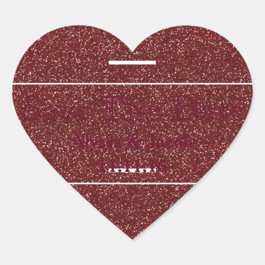 Imitate Silver Glitzer Hochzeit Speichern Sie das Herz-Aufkleber (Vorderseite)