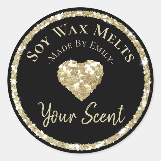 Imitate Silver Glitzer Label hausgemachte Sojabohn Runder Aufkleber (Vorderseite)