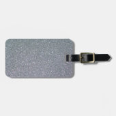 Imitate Silver Glitzer mit Personalisiertem Schwar Gepäckanhänger (Vorderseite horizontal)