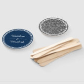 Imitate Silver Glitzer Navy Blue Wedding Fächer (Non-assembled)