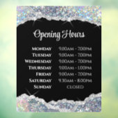 Imitate Silver Glitzer Öffnungszeiten Fensterheber Fensteraufkleber (Blatt 3)