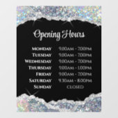 Imitate Silver Glitzer Öffnungszeiten Fensterheber Fensteraufkleber (Blatt)