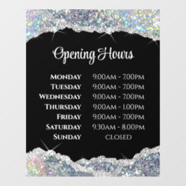 Imitate Silver Glitzer Öffnungszeiten Fensterheber Fensteraufkleber