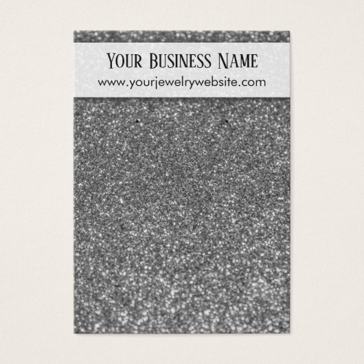 Imitate Silver Glitzer Ohrring-Display-Karten (Vorderseite)