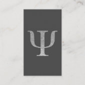 Imitate Silver Glitzer Psi Symbol Business Card Visitenkarte (Vorderseite)