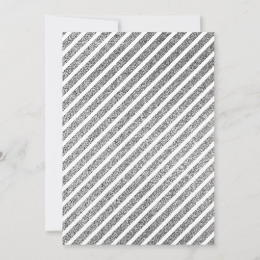 Imitate Silver Glitzer Stars Confetti Quinceanera Einladung (Rückseite)