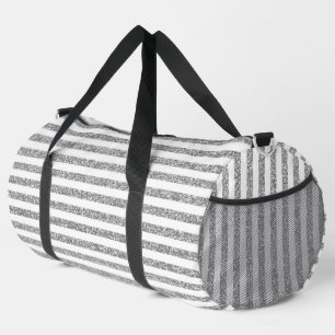 Imitate Silver Glitzer Streifen Duffle Bag