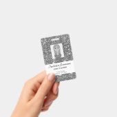 Imitate Silver Glitzer Textur Look & Custom Text Ausweis (Handheld)