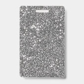 Imitate Silver Glitzer Textur Look & Custom Text Ausweis (Rückseite)