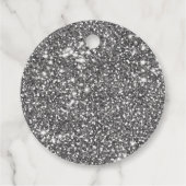 Imitate Silver Glitzer Textur Look & Custom Text Geschenkanhänger (Rückseite)