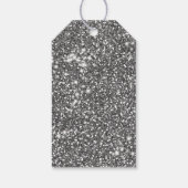 Imitate Silver Glitzer Textur Look & Custom Text Geschenkanhänger (Rückseite)