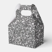 Imitate Silver Glitzer Textur Look & Custom Text Geschenkschachtel (Rückseite)