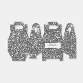 Imitate Silver Glitzer Textur Look & Custom Text Geschenkschachtel (Ungefaltet)