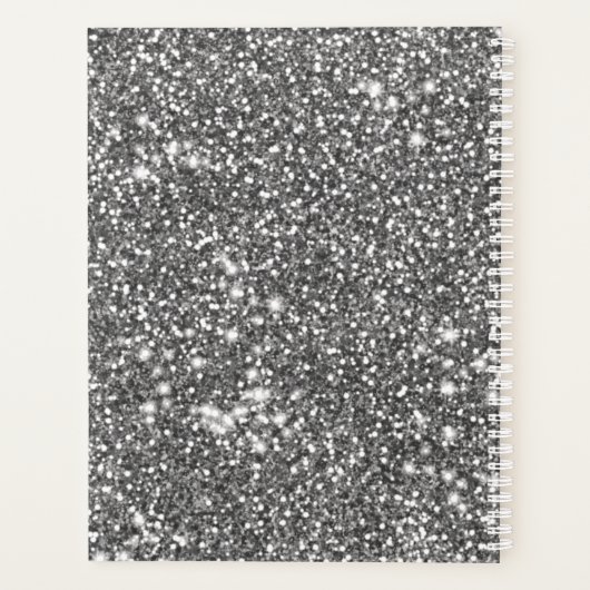 Imitate Silver Glitzer Textur Look & Custom Text Planer (Rückseite)