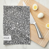 Imitate Silver Glitzer Textur Look & Individuelle  Geschirrtuch (Viertel Falte)