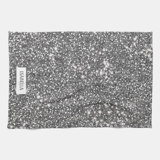 Imitate Silver Glitzer Textur Look & Individuelle Geschirrtuch (Horizontal)