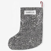 Imitate Silver Glitzer Textur Look & Individuelle Kleiner Weihnachtsstrumpf (Rückseite)