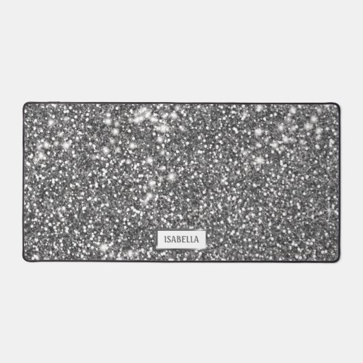 Imitate Silver Glitzer Textur Look & Individuelle  Schreibtischunterlage (Vorderseite)