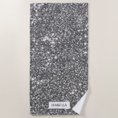 Imitate Silver Glitzer Textur Look & Individuelle Strandtuch (Vorderseite)