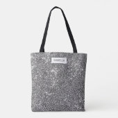 Imitate Silver Glitzer Textur Look & Individuelle  Tasche (Rückseite)