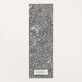 Imitate Silver Glitzer Textur Look & Individuelle Yogamatte (Vorderseite)