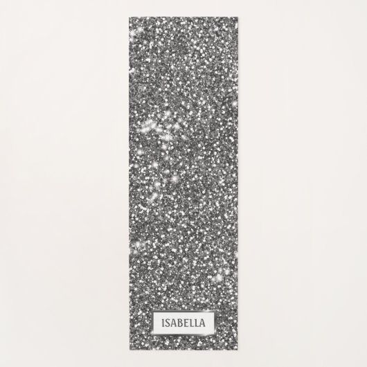 Imitate Silver Glitzer Textur Look & Individuelle  Yogamatte (Vorderseite)