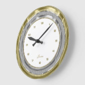 Imitate Silver & Gold Border - kundenspezifischer Große Wanduhr (Winkel)