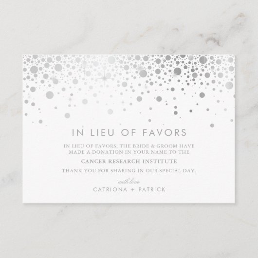 Imitate Silver Gold Foil Confetti in der Rolle der Begleitkarte (Vorderseite)