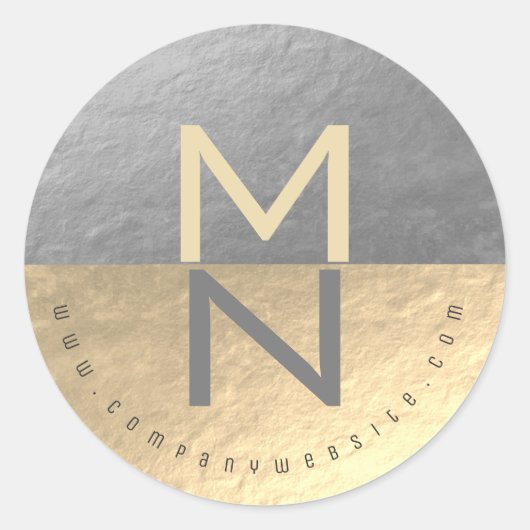 Imitate Silver & Gold Foil Semi Circle Business Lo Runder Aufkleber (Vorderseite)