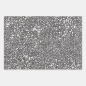 Imitate Silver Gray Glitzer Texture Look-like Desi Geschenkpapier Set (Vorderseite 2)