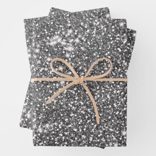 Imitate Silver Gray Glitzer Texture Look-like Desi Geschenkpapier Set (Beispiel)