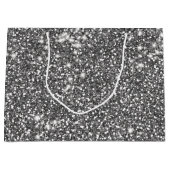 Imitate Silver Gray Glitzer Texture Look-like Desi Große Geschenktüte (Vorderseite)