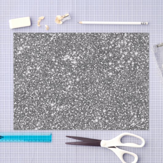 Imitate Silver Gray Glitzer Texture Look-like Desi Seidenpapier (Handwerk)