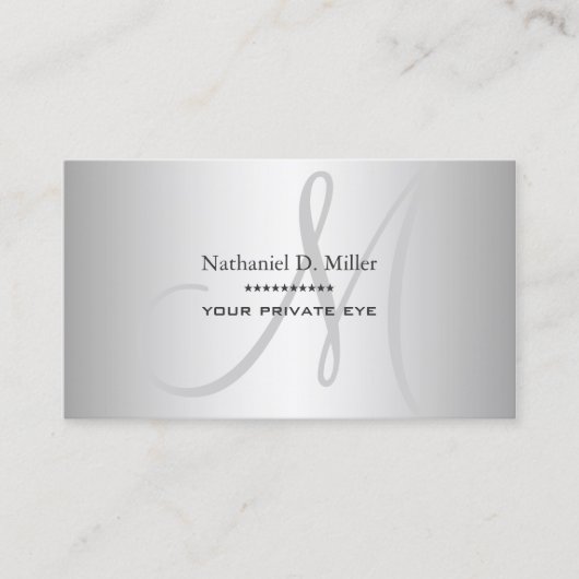 Imitate Silver Gray Gradient DIY Visitenkarte (Vorderseite)