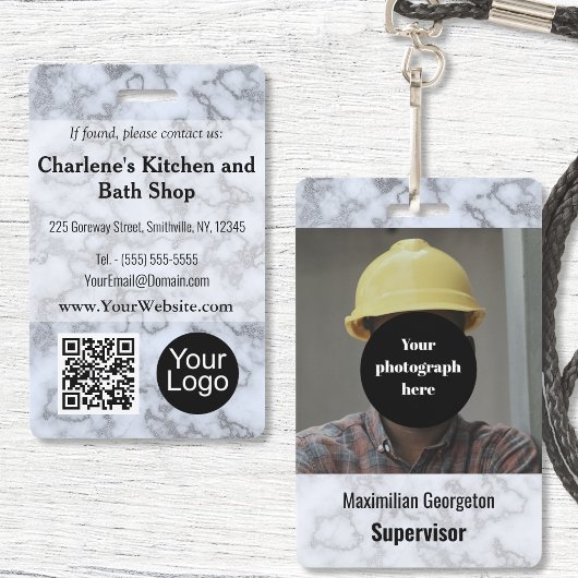 Imitate Silver Gray Marble ID Ausweis