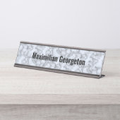 Imitate Silver Gray Marble - Neutral für jedes Bür Schreibtischnamensplakette (Vorderseite )