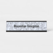 Imitate Silver Gray Marble - Neutral für jedes Bür Schreibtischnamensplakette (Vorderseite )