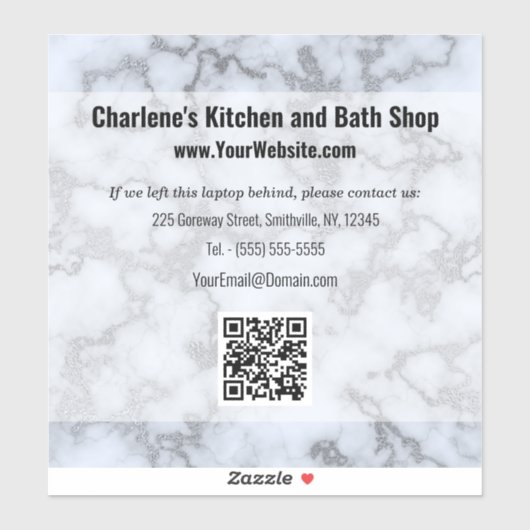 Imitate Silver Gray Marmor Aufkleber (Blatt)